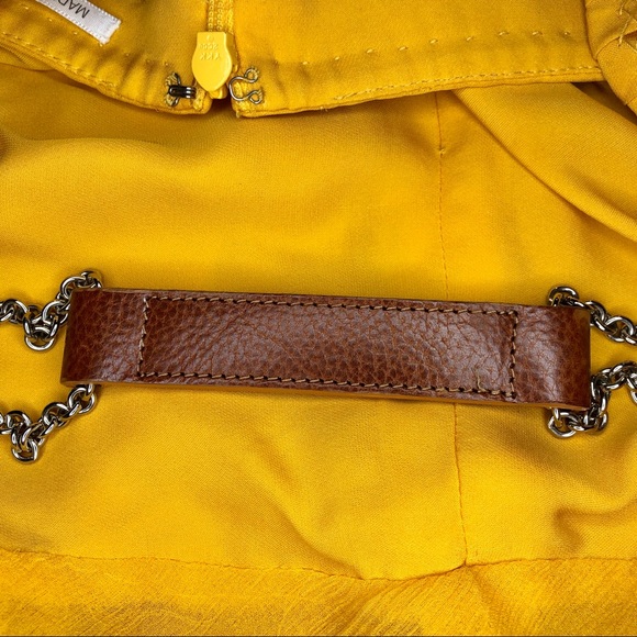 KAUFMANFRANCO Yellow Silk Tank Top with Chain Straps - Picture 11 of 15